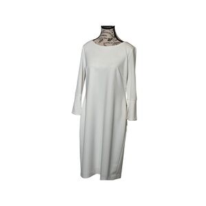 Calvin Klein Collection White Bell Sleeve Sheath Dress